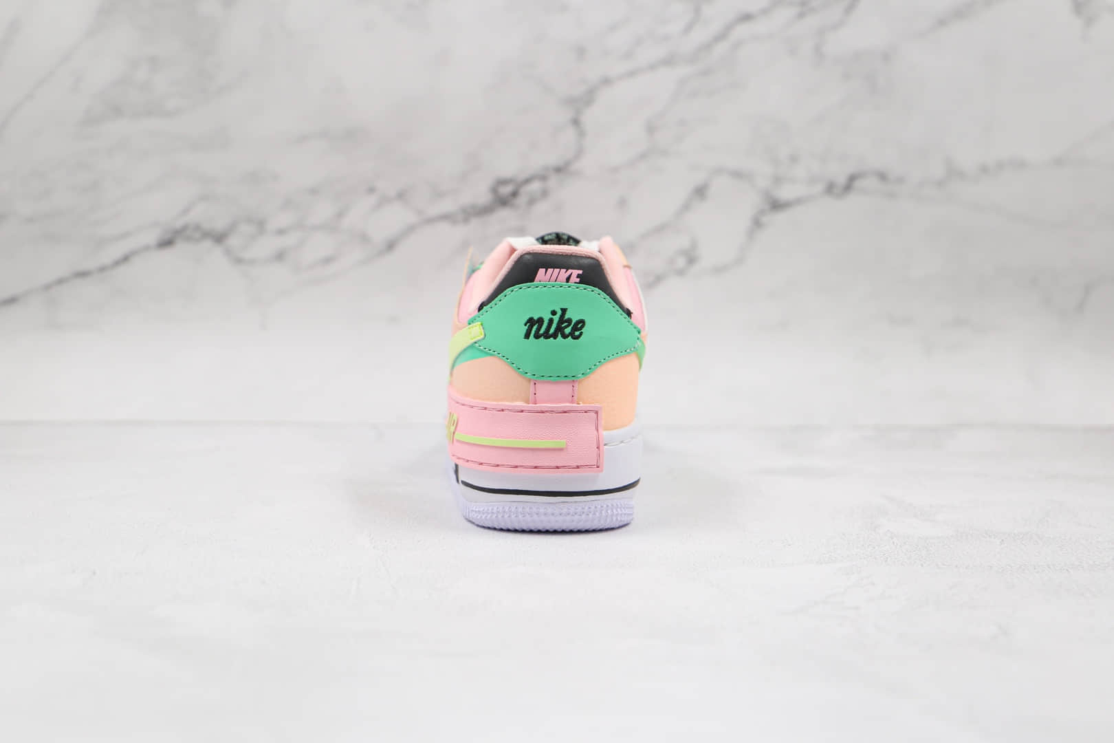 耐克Nike AIR FMRCE 1纯原版本低帮空军一号马卡龙双钩粉黄绿色板鞋原楦头纸板打造 货号：CU8591-601