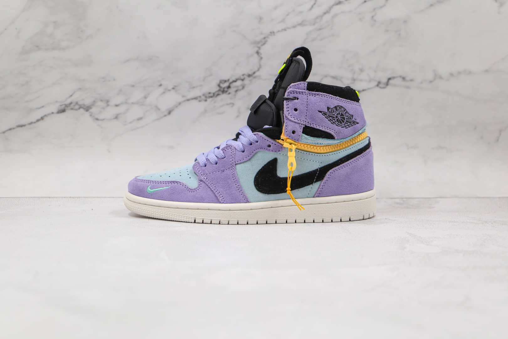 乔丹Air Jordan 1 High Switch纯原版本高帮AJ1香芋紫拉链款板鞋原楦头纸板打造 货号：CW6576-500