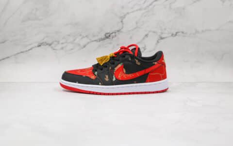 乔丹Air Jordan 1 Low CNY纯原版本低帮AJ1牛年限定黑红色板鞋原盒原标 货号：DD2233-001