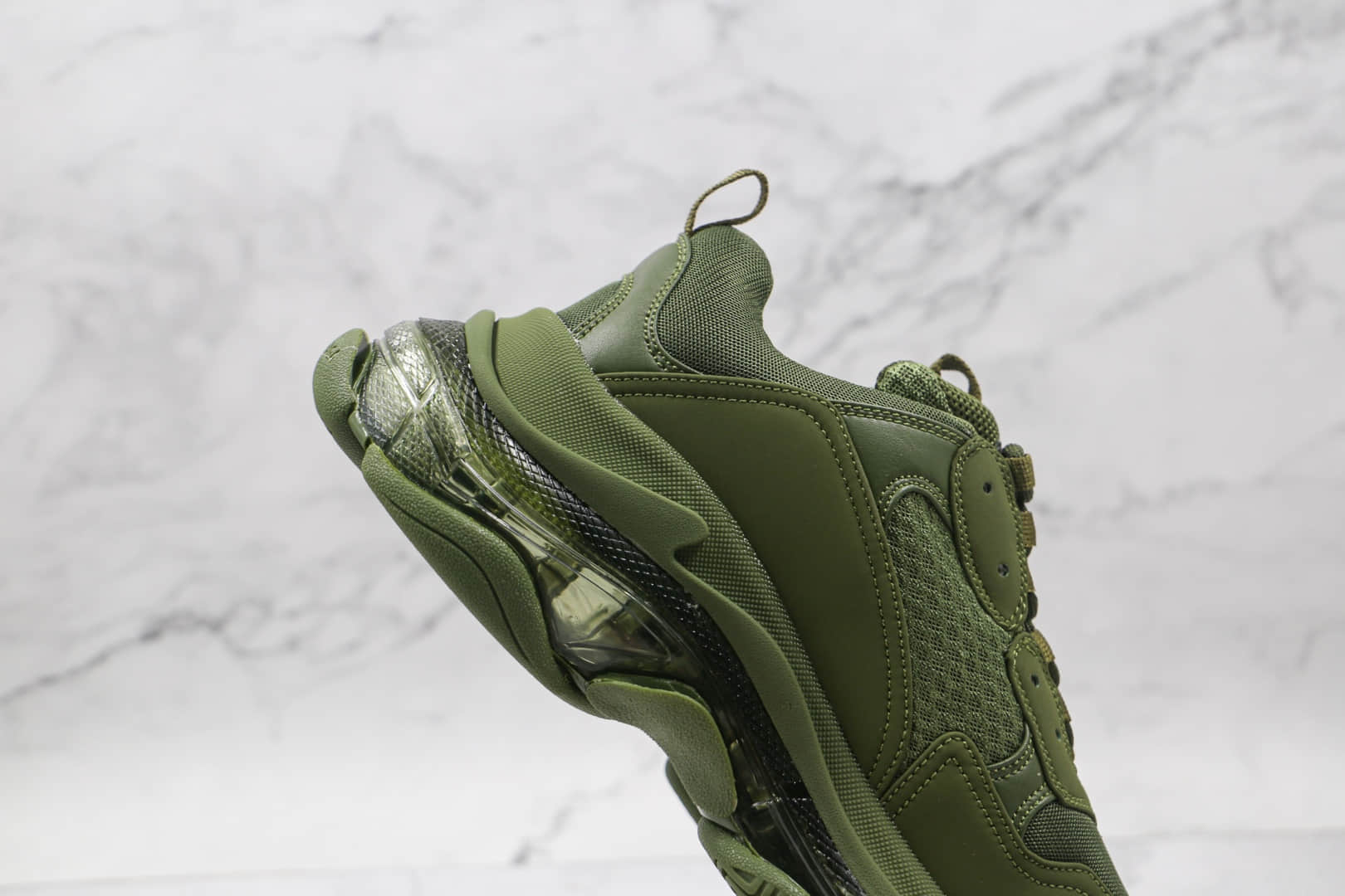 巴黎世家Balenciaga Triple S纯原版本二代军绿色复古气垫老爹鞋原厂组合大底