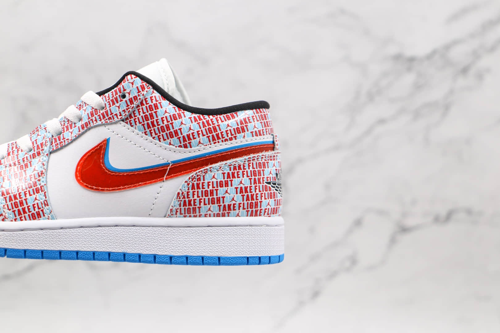 乔丹Air Jordan 1 Low gs纯原版本低帮AJ1白红蓝双钩裸眼3D板鞋原楦头纸板打造 货号：DD1527-114