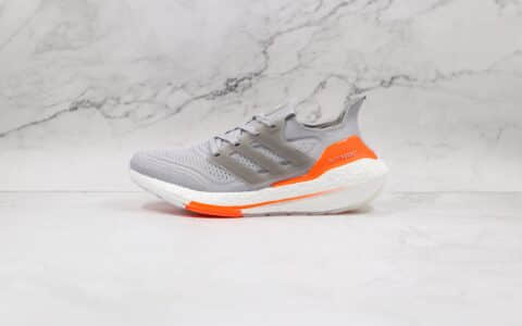 阿迪达斯Adidas ultra boost 2021纯原版本灰橙色UB7.0爆米花跑鞋原档案数据开发 货号：FY0379