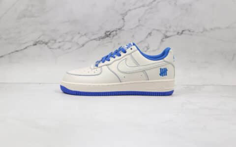 耐克Nike AIR FMRCE 1 LOW Undefeated纯原版本低帮空军一号白蓝缝线板鞋原档案数据开发 货号：UN1570-680