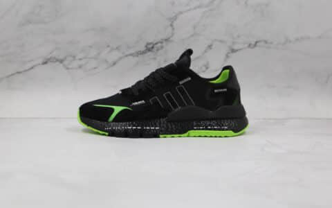 阿迪达斯Adidas Nite Jogger 2019 Boost纯原版本夜行者一代黑绿色爆米花跑鞋原楦头纸板打造 货号：HO3249