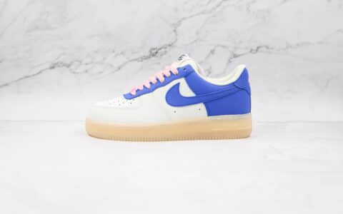 耐克Nike Air Force 1纯原版本低帮空军一号蓝粉闪电板鞋内置气垫 货号：CQ5059-111