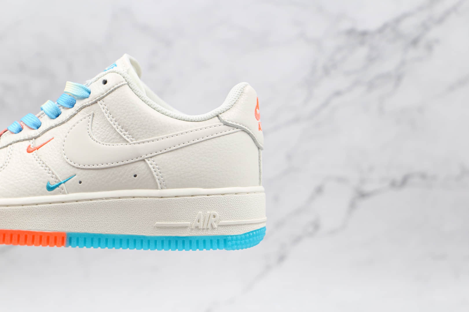 耐克NIKE AIR FORCE 1 LOW PREMIUM纯原版本低帮空军一号红蓝双钩荔枝纹反光钩板鞋内置气垫 货号：CT1989-103