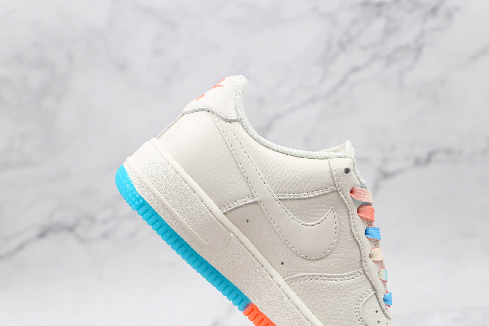 耐克NIKE AIR FORCE 1 LOW PREMIUM纯原版本低帮空军一号红蓝双钩荔枝纹反光钩板鞋内置气垫 货号：CT1989-103