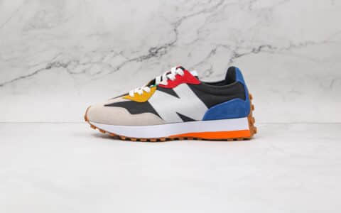 新百伦New Balance 327纯原版本布面白黑蓝红黄色彩色拼接NB327复古慢跑鞋原鞋开模一比一打造 货号：MS327PBB