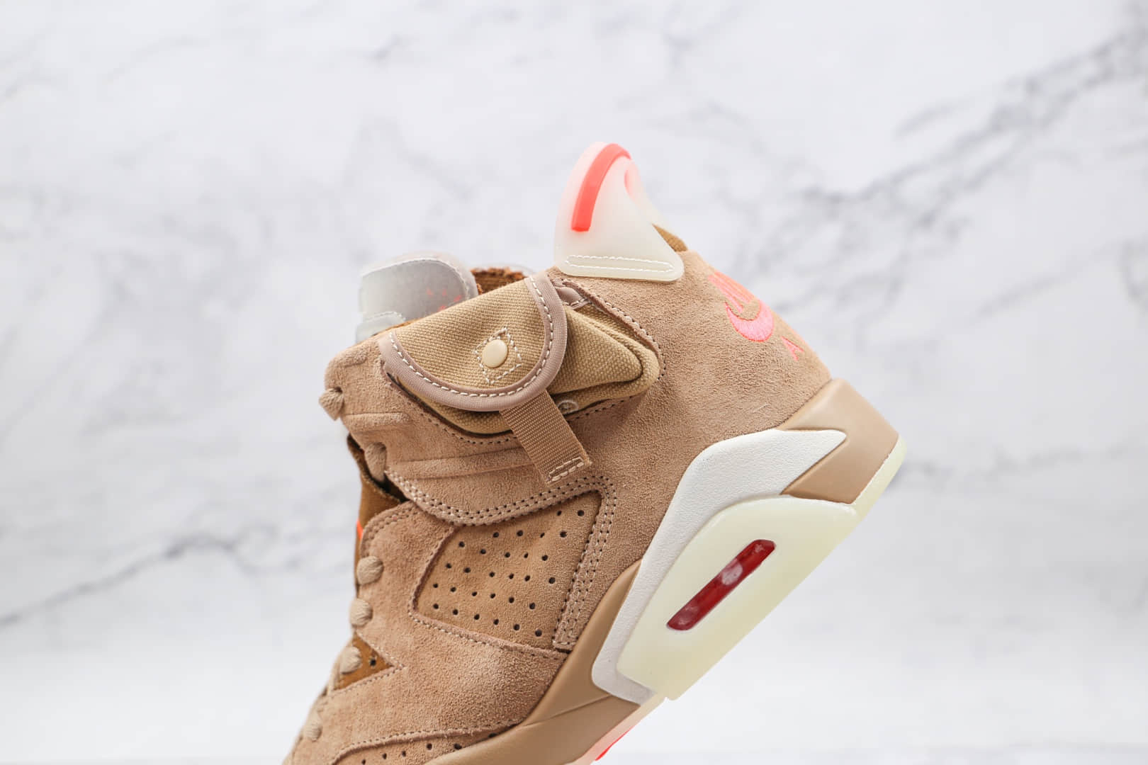 乔丹Air Jordan 6 British Khaki x Travis Scott联名款纯原版本AJ6卡其棕夜光色篮球鞋原档案数据开发 货号：DH0690-200