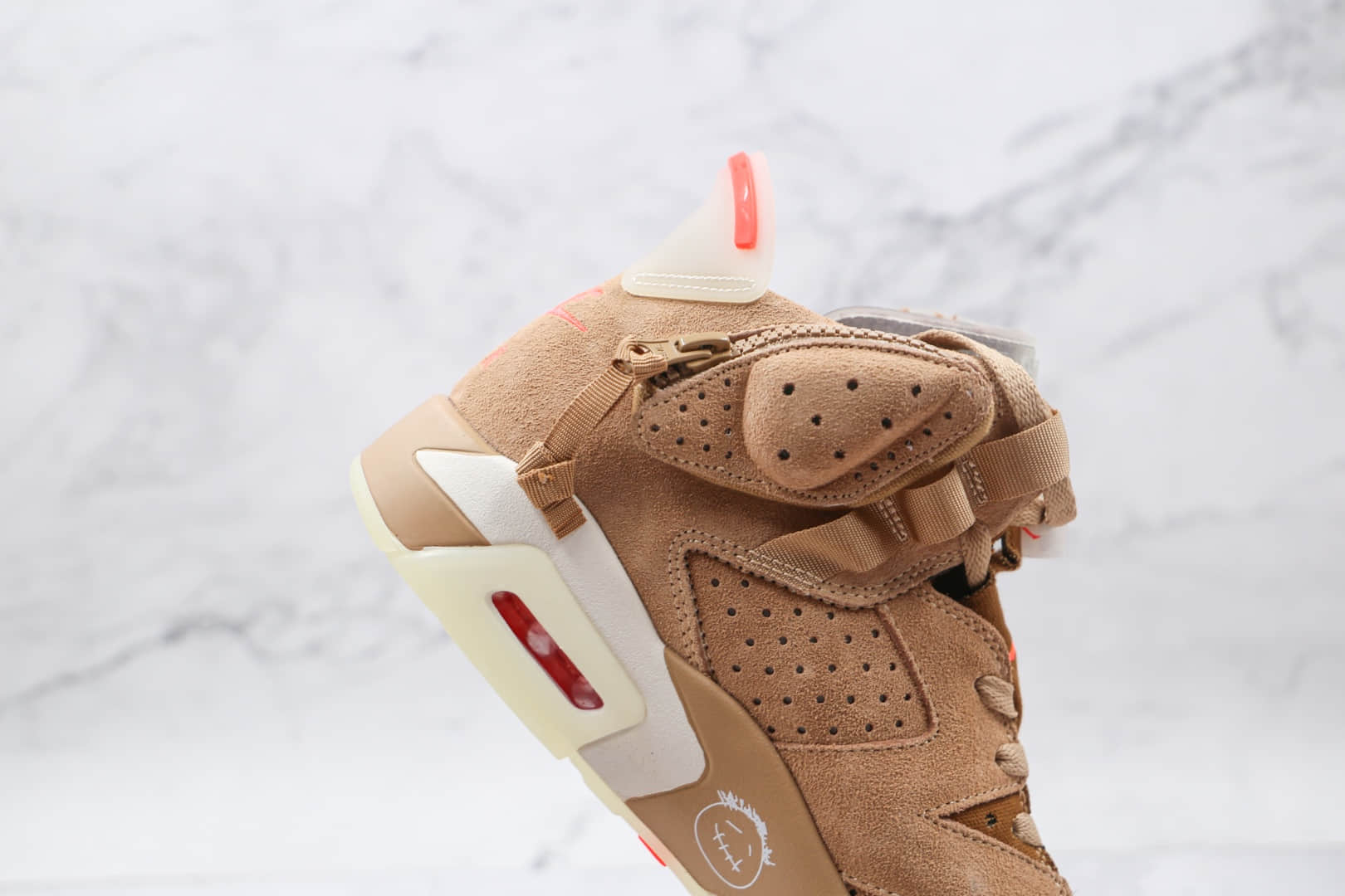 乔丹Air Jordan 6 British Khaki x Travis Scott联名款纯原版本AJ6卡其棕夜光色篮球鞋原档案数据开发 货号：DH0690-200