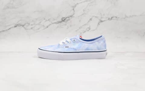 万斯Vans Authentic Lx公司级版本低帮硫化板鞋扎染帆布鞋蓝天白云奶蓝色原厂档案开发