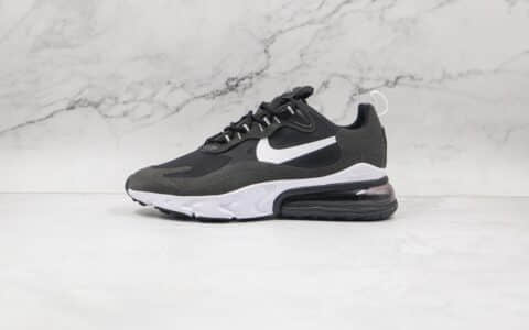 耐克Nike Air Max 270 React纯原版本瑞亚赛车系列半掌气垫跑鞋黑白色原标原盒 货号：CI3866-004