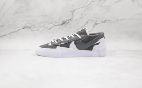 耐克sacai x Nike blazer low“Dark Grey ”纯原版本联名开拓者双钩低帮解构板鞋灰白色正确硫化工艺 货号：DD1877-002