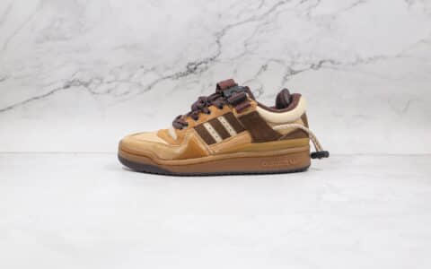 阿迪达斯adidas Forum Buckle Low The First Café x Bad Bunny联名款纯原版本复古小麦色板鞋原楦头纸板打造 货号：GW0264