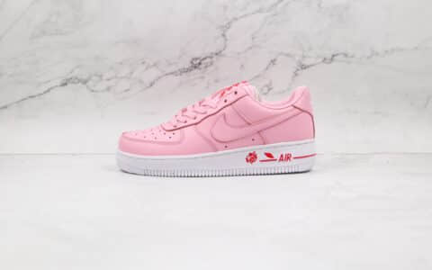 耐克Nike Air Force 1´07 Pink Red Rose纯原版本低帮空军一号粉玫瑰皮面板鞋原档案数据开发 货号：CU6312-600