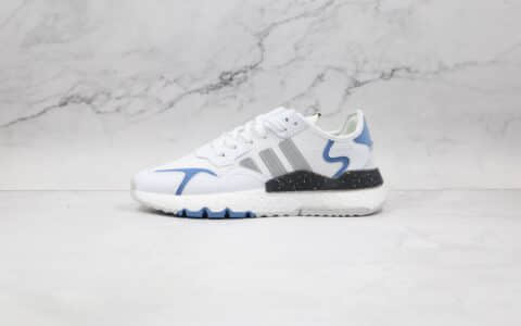 阿迪达斯Adidas Nite Jogger 2019 Boost纯原版本夜行者一代白灰色爆米花跑鞋原盒原标 货号：FX6903