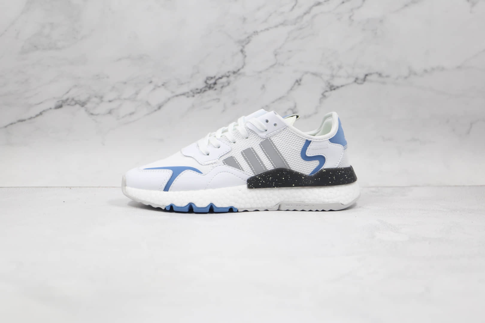 阿迪达斯Adidas Nite Jogger 2019 Boost纯原版本夜行者一代白灰色爆米花跑鞋原盒原标 货号：FX6903