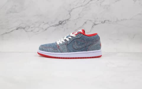 乔丹Air Jordan 1 Low纯原版本低帮AJ1牛仔红色板鞋原档案数据开发 货号：315921-491