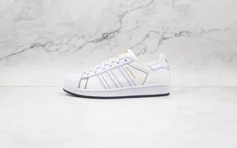 阿迪达斯adidas Originals Superstars纯原版本三叶草贝壳头帆布板鞋白黑缝线区别市面通货 货号：AJ7924