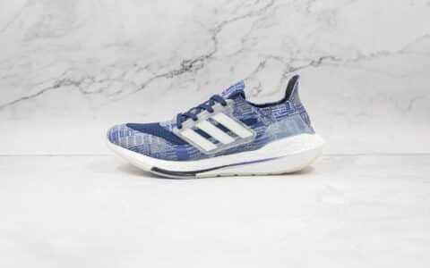 阿迪达斯adidas ultra boost 2021纯原版本牛仔深蓝色UB7.0爆米花跑鞋原盒原标 货号：FX7729