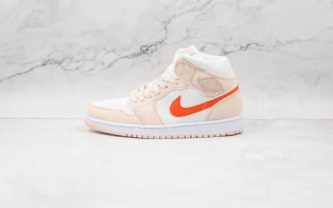 耐克Nike Air Jordan 1 Zoom CMFT纯原版本中帮AJ1米白橙色灯芯绒款板鞋原楦头纸板打造 货号：DA8009-108