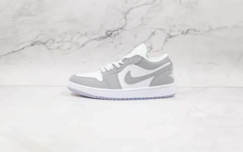 乔丹Air Jordan 1 Low Wolf Grey纯原版本低帮AJ1烟灰白色板鞋原盒原标 货号：DC0774-105