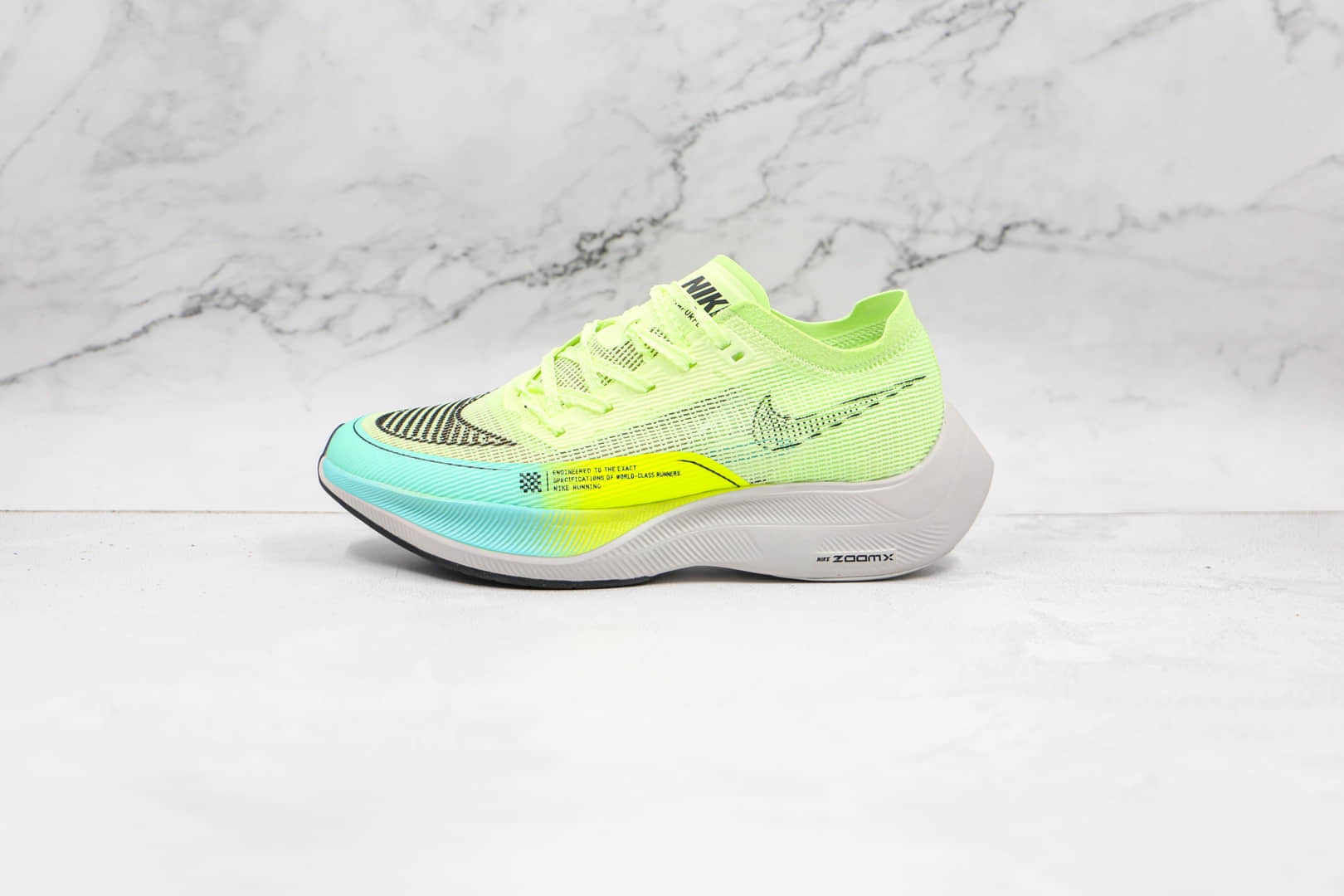 耐克Nike Air Zoom Alphafly NEXT%纯原版本马拉松黄绿色网面跑步鞋原楦头纸板打造 货号：CU4123-700