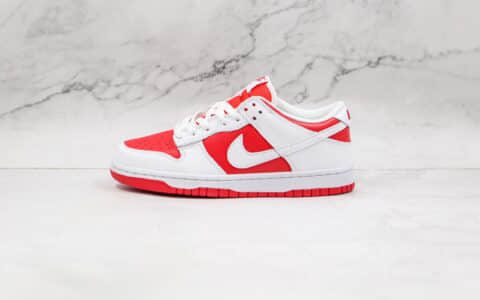 耐克Nike Dunk Low “University Red”纯原版本低帮Dunk白红色内置气垫 货号：CW1590-600