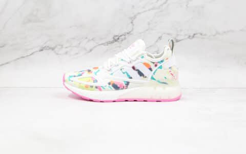 阿迪达斯Adidas Originals ZX 2K Boost纯原版本三叶草易烊千玺同款2K ZX扎染印花爆米花跑鞋原楦头纸板打造 货号：GX5405