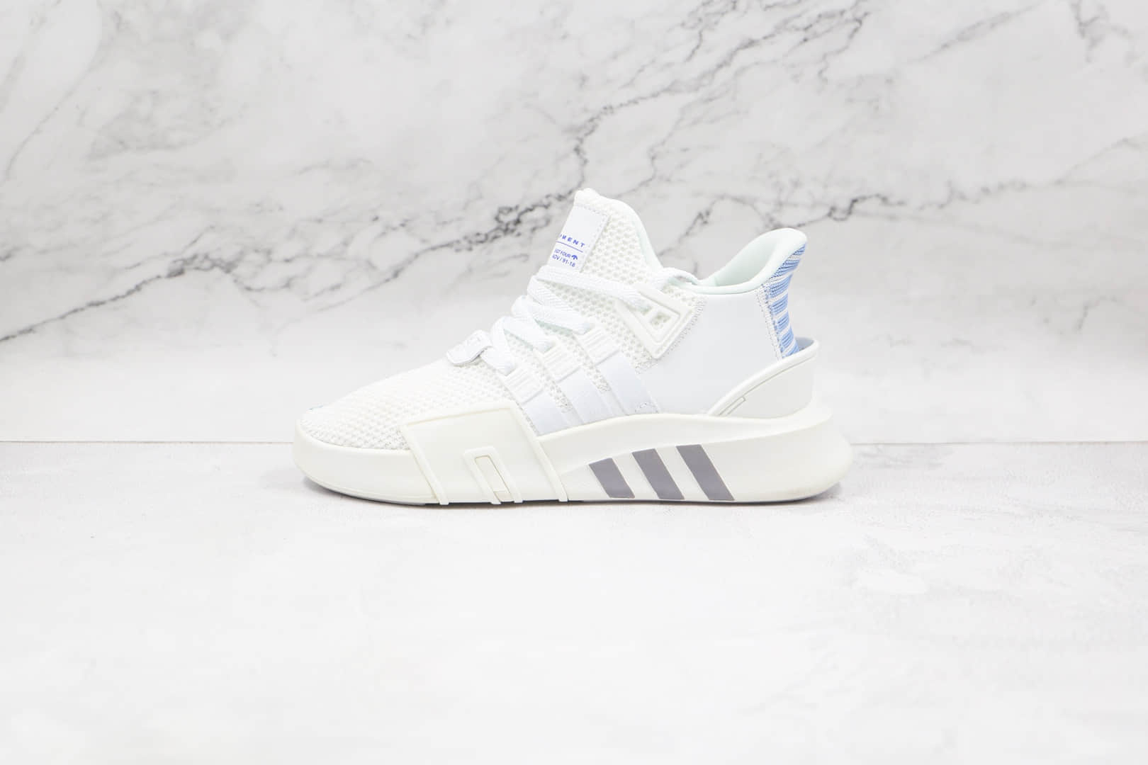 阿迪达斯Adidas EQT BASK ADV纯原版本三叶草支撑者系列白蓝色针织EQT慢跑鞋原档案数据开发 货号：AC7354