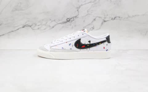 耐克NIKE Blazer LOW 77 VNTG纯原版本低帮开拓者白黑色泼墨板鞋原楦头纸板打造 货号：DJ1517-100