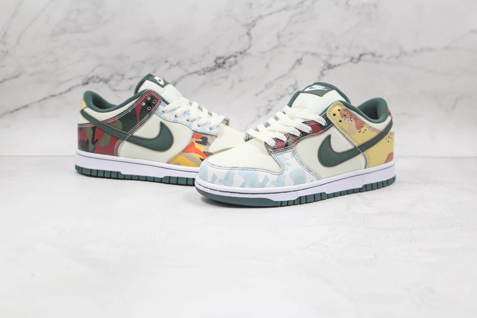 耐克Nike Dunk Low SE Mixed Camo纯原版本低帮DUNK鸳鸯迷彩拼接板鞋原楦头纸板打造 货号：DH0957-100