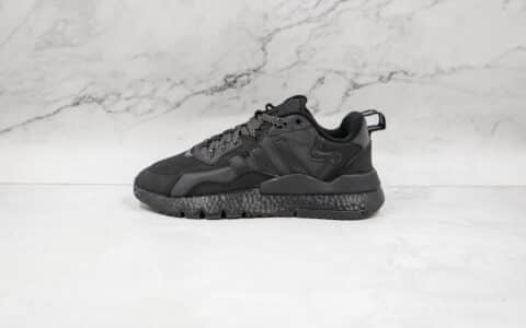 阿迪达斯Adidas Nite Jogger 2021 Boost纯原版本夜行者一代黑色爆米花跑鞋原楦头纸板打造 货号：FZ3661