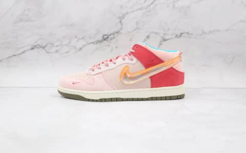 耐克Nike Dunk Low x Social Status联名款纯原版本低帮DUNK高帮粉色拼接板鞋原盒原标 货号：DJ1173-600