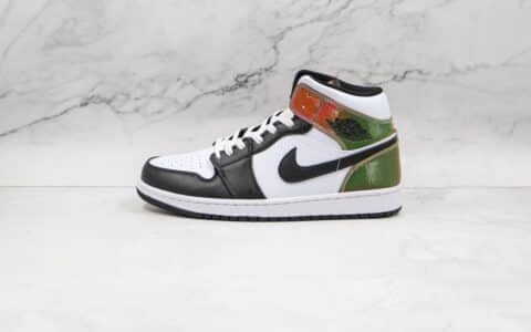 乔丹Air Jordan 1 Mid heat-reactive纯原版本中帮AJ1黑白炫彩热成像镭射炫彩尾板鞋原盒原标 货号：DM7802-100