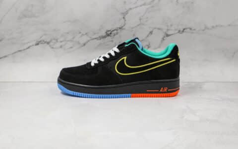 耐克Nike Air Force 1 Low纯原版本低帮空军一号世界和平主题黑绿色红蓝底板鞋原楦头纸板打造 货号：DM9051-001