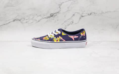 万斯Vans Authentic LX OG x Spongebob海绵宝宝联名款公司级版本暗蓝彩印卡通配色低帮硫化帆布鞋原盒原标 货号：VN0A3WM7YZ1