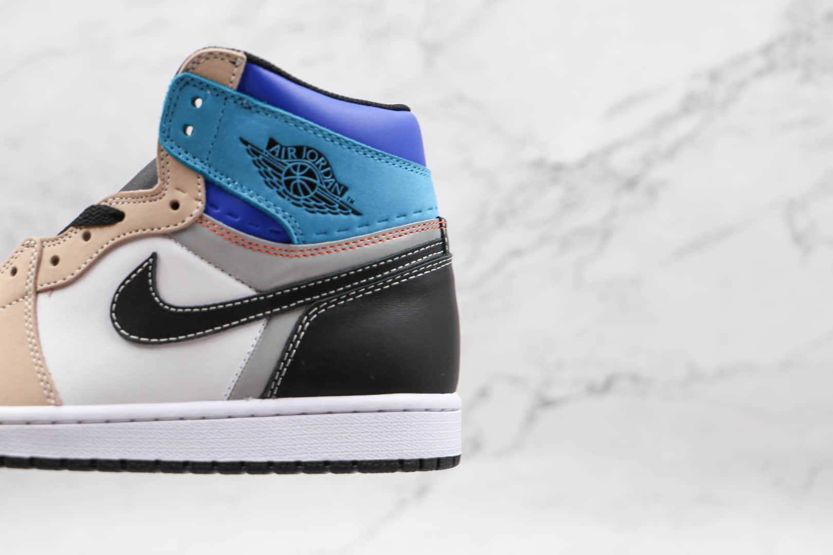 乔丹Air Jordan 1 High OG Prototype纯原版本高帮AJ1米白蓝黑色拼接板鞋原楦头纸板打造 货号：DC6515-100