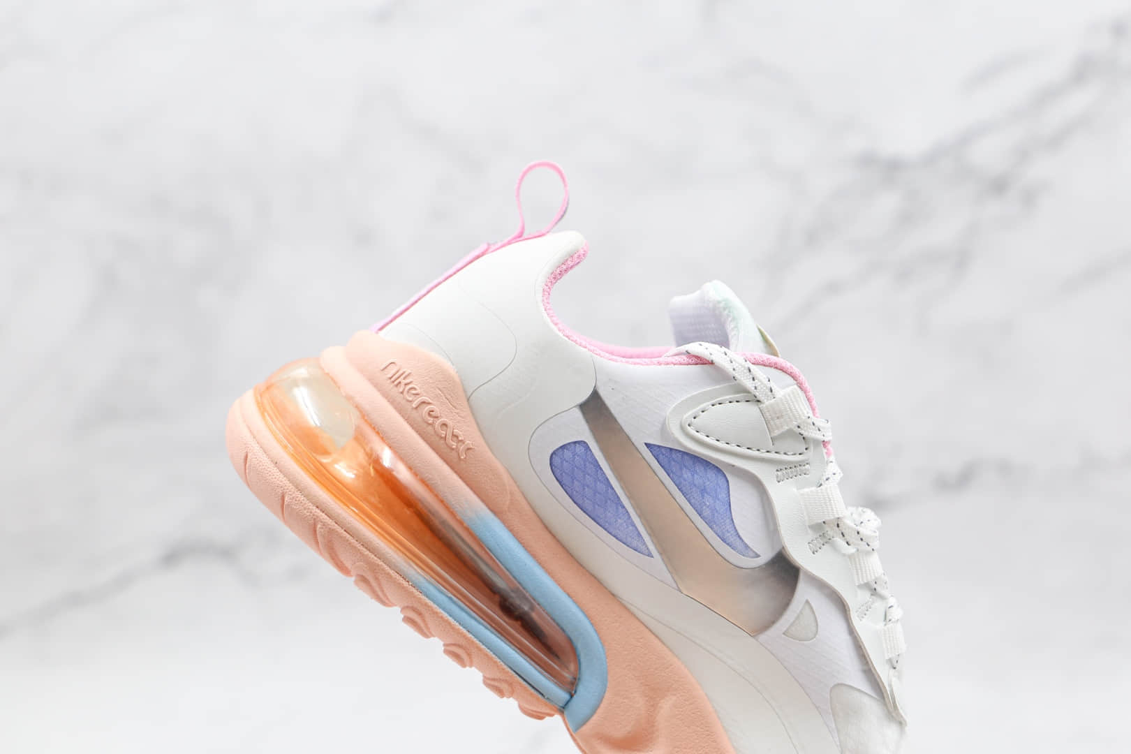 耐克Nike React Air Max 270V2纯原版本半掌气垫白黄色Max270气垫鞋原鞋开模一比一打造 货号：CZ8131-100