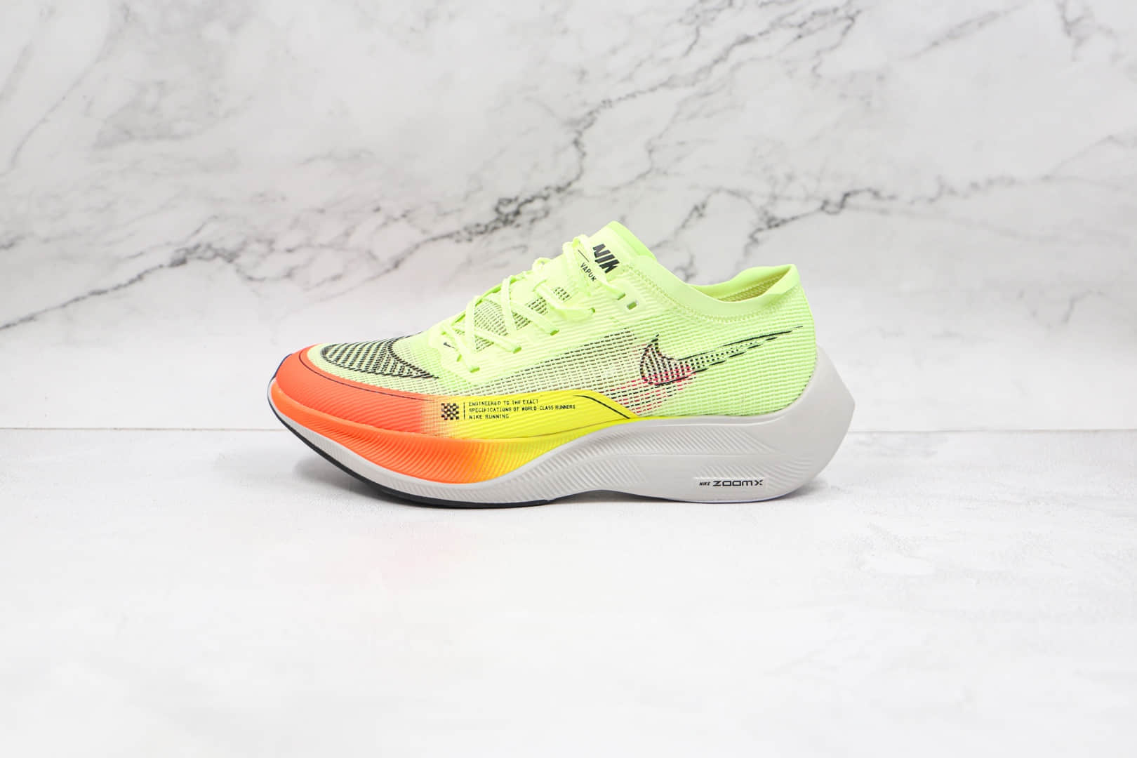 耐克Nike Air Zoom Alphafly NEXT%纯原版本蝉翼网纱透气马拉松NEXT%橙绿渐变色慢跑鞋原盒原标 货号：CU4111-700