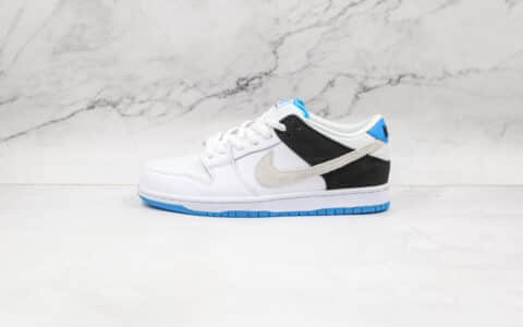 耐克Nike DUNK SB Laser Blue纯原版本低帮SB DUNK白蓝黑色拼色板鞋内置气垫 货号：BQ6817-101