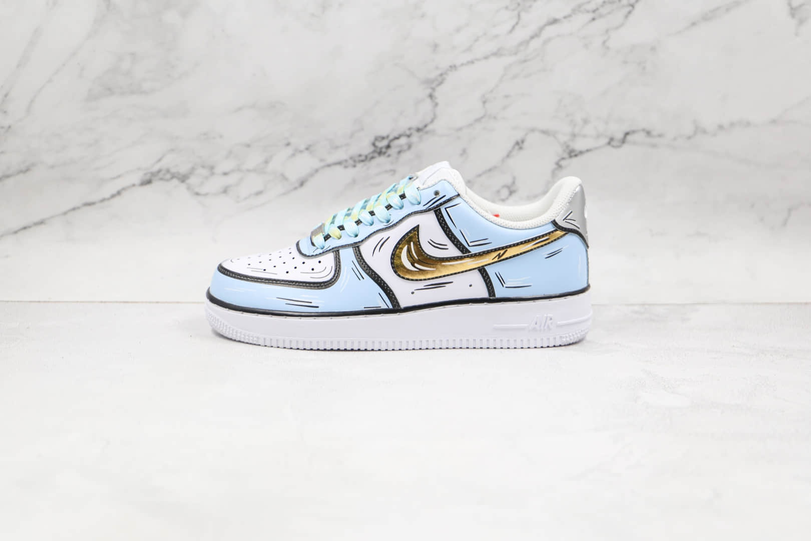 耐克Nike Air Force 1 Low 07纯原版本低帮空军一号冰雪奇缘二次元主题涂鸦配色板鞋内置气垫 货号：CW2288-212