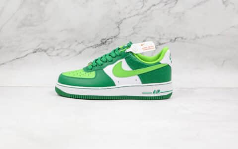 耐克Nike Air Force 1 St. Patrick's Day纯原版本低帮空军一号圣帕特里克节四叶草美洲限定白绿板鞋内置气垫 货号：DD8458-300