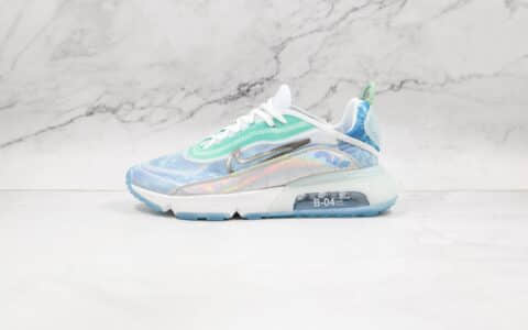 耐克Nike Air Max 2090纯原版本银蓝绿色皮面Max2090气垫鞋原档案数据开发 货号：CZ8694-101