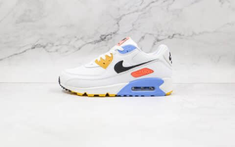 耐克Nike Air Max 90纯原版本白蓝粉黄色火星Max90气垫鞋原楦头纸板打造 货号：CZ3950-100