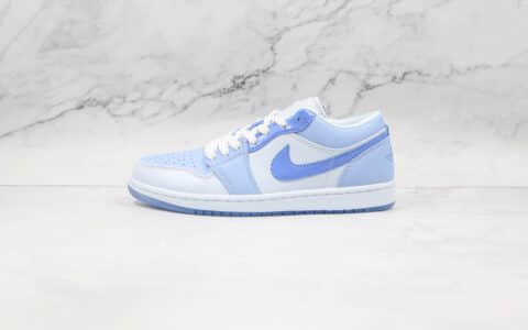 乔丹Air Jordan 1 Low Mighty Swooshers纯原版本低帮AJ1蓝色动漫板鞋原楦头纸板打造 货号：DM5442-040