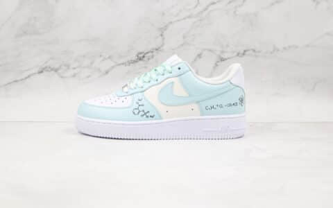 耐克Nike Air Force 1 Low’07纯原版本低帮空军一号化学公式二次元主题蓝白色板鞋内置气垫 货号：CW2288-303