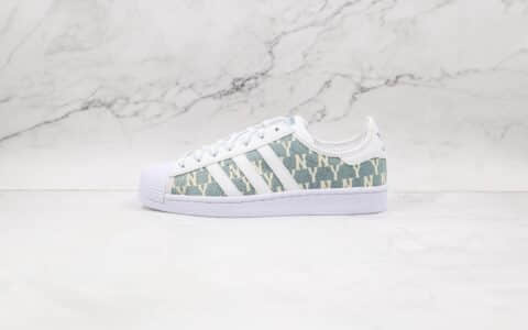 阿迪达斯adidas Originals SUPERSTAR W纯原版本贝壳头MLB联名板鞋灰白色字母区别市面通货 货号：AJ7925