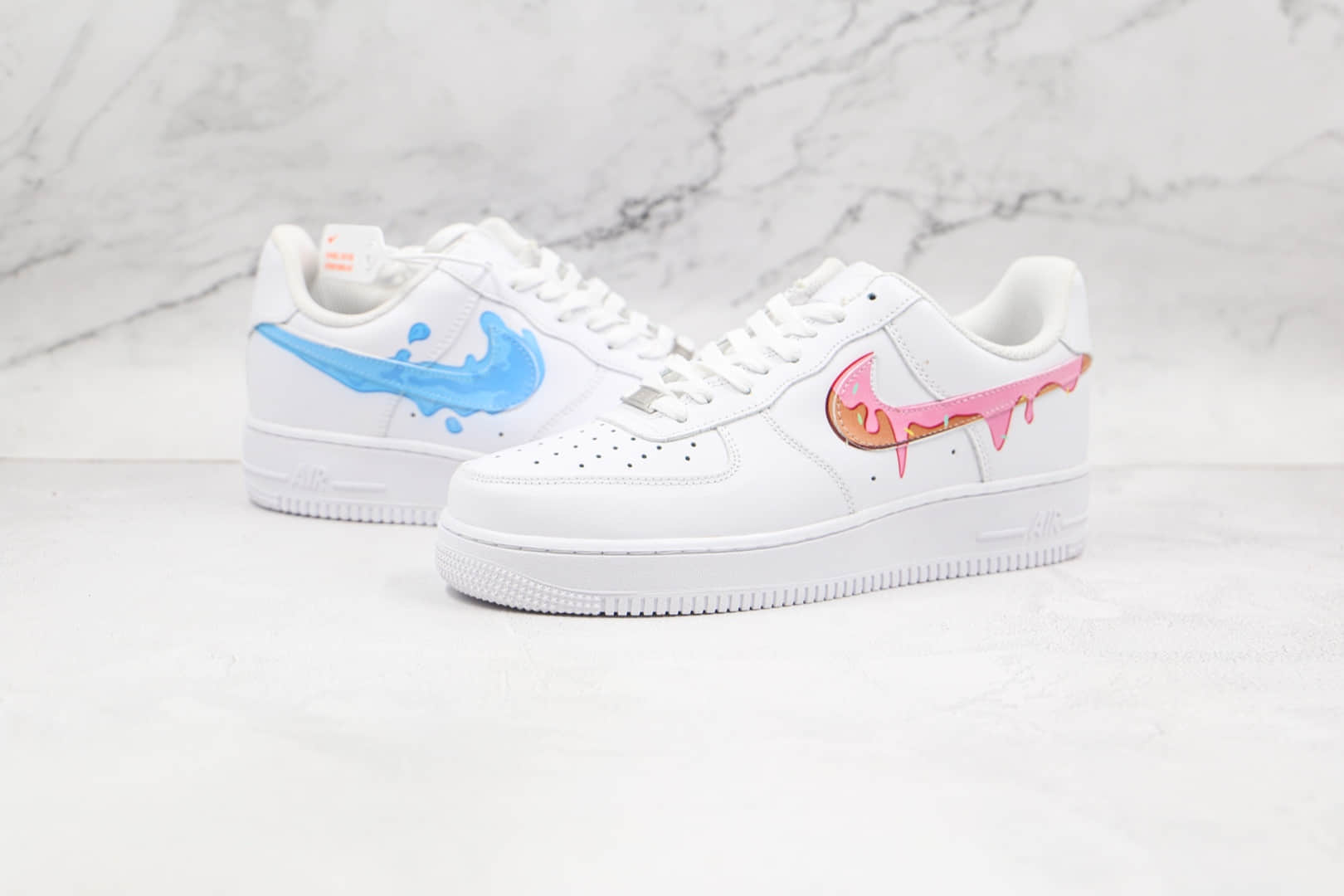 耐克Nike Air Force 1 Low’07纯原版本低帮空军一号白红蓝色鸳鸯浪花水滴板鞋内置气垫 货号：CW2288-111