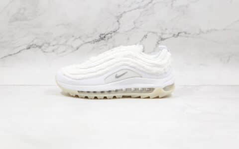 耐克Nike Air Max 97 Golf纯原版本高尔夫子弹Max97纯白毛绒气垫鞋原盒原标 货号：CK4437-101